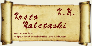 Krsto Maletaški vizit kartica